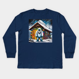 The Snowman's Home Kids Long Sleeve T-Shirt